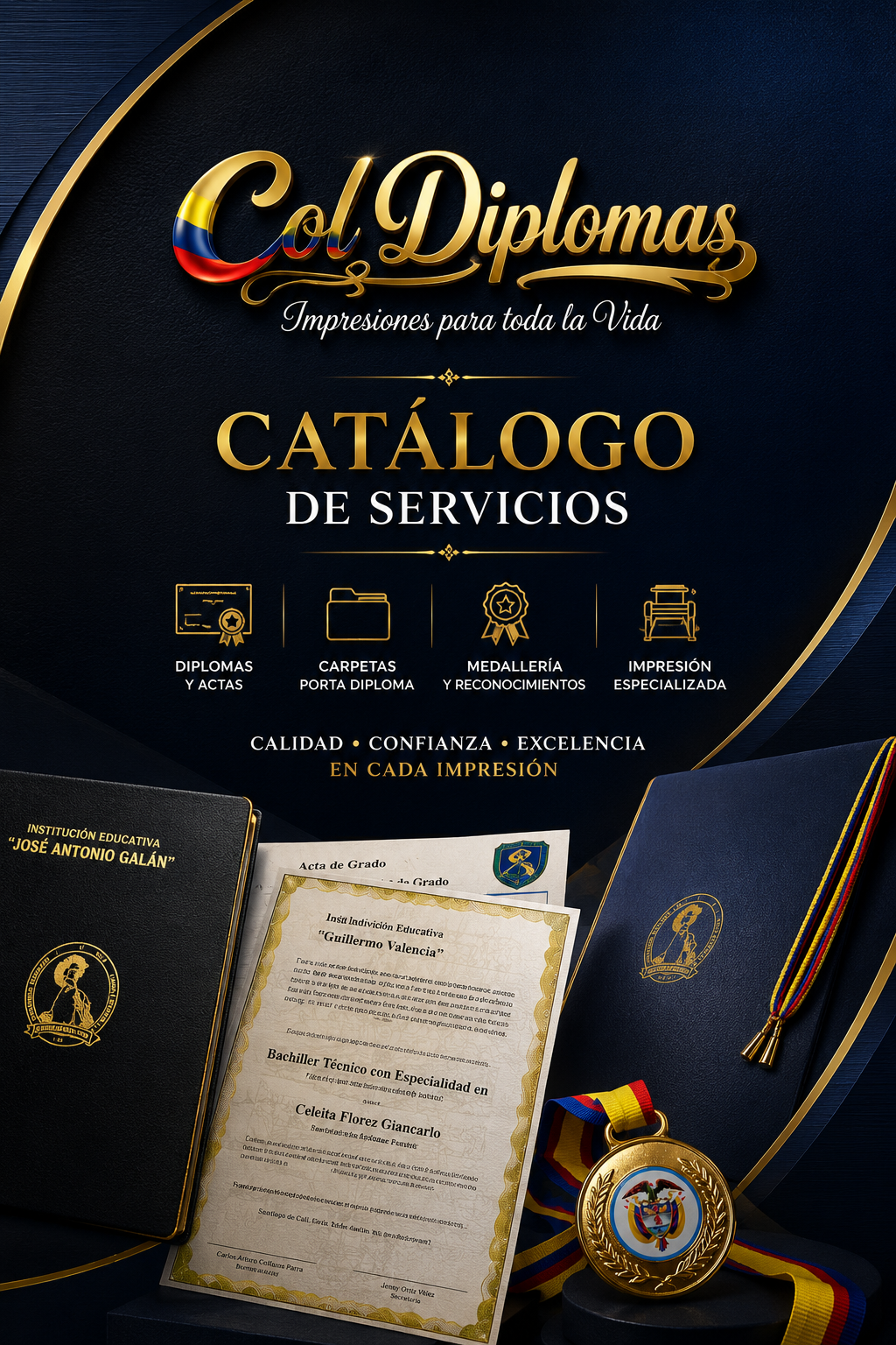 CATALOGO DE IMPRESION Y ELABORACION DIPLOMAS CARPETA PORTA DIPLOMAS EN COLOMBIA 